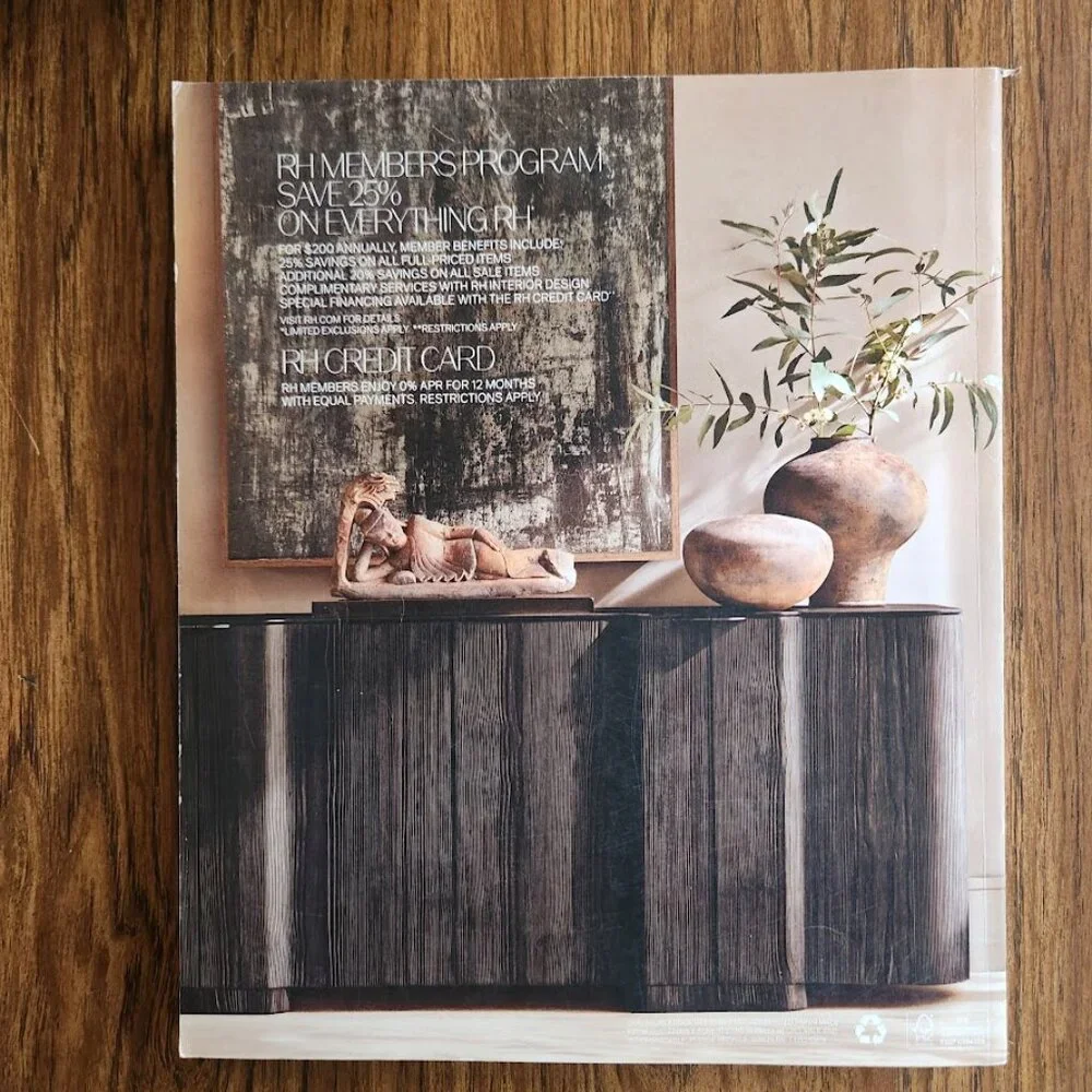 Restoration Hardware RH Interiors Spring 2025 Furniture Catalog Magazine Book